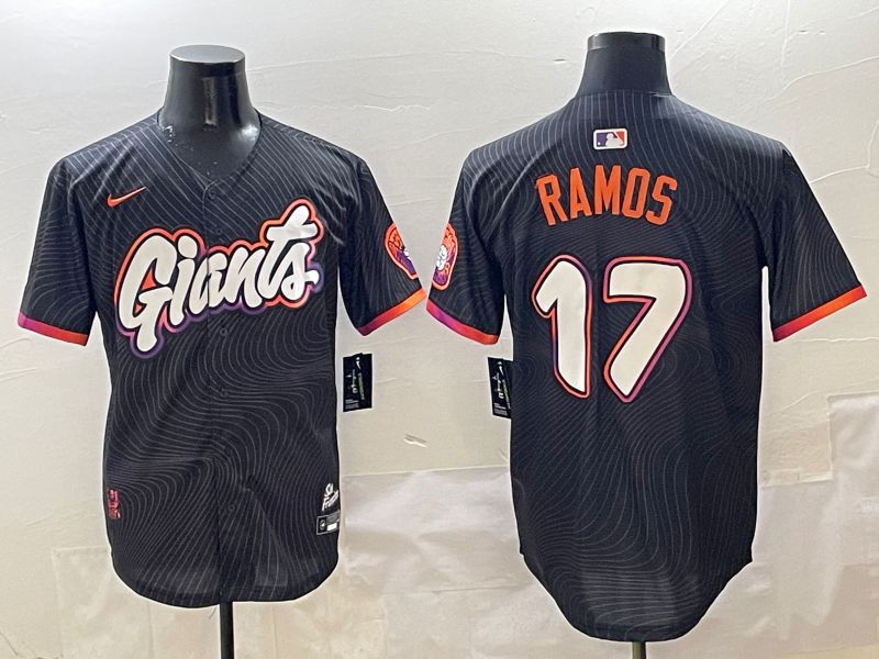 Men San Francisco Giants #17 Ramos Black Joint Name Nike 2025 MLB Jersey style 6->san francisco giants->MLB Jersey